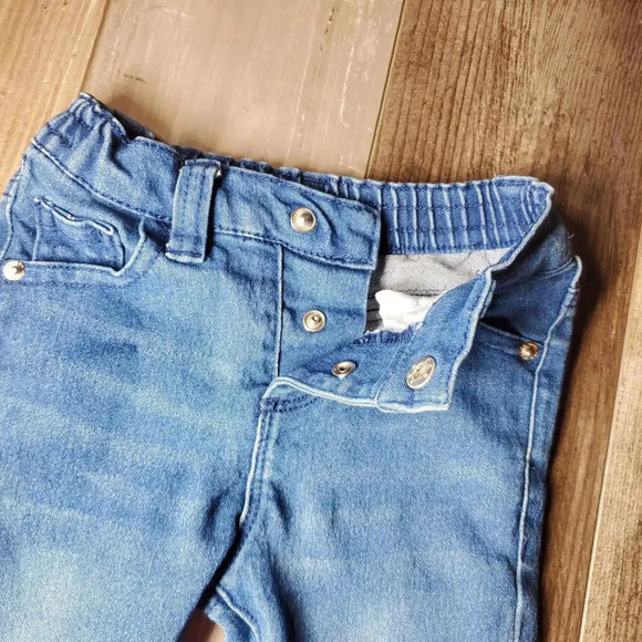 Jessica Simpson Toddler Girl Size 18m Skinny Jeans Medium Wash Blue Raw Hem - Picture 6 of 15